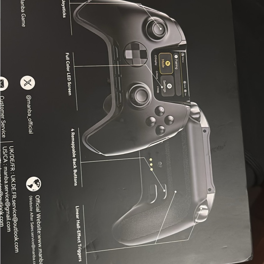 ( Mamba ).  Black Gaming Controller with LED Screen